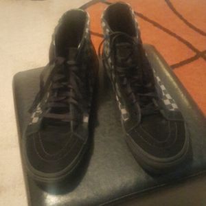 Vans Black and Grey Checkers High Tops